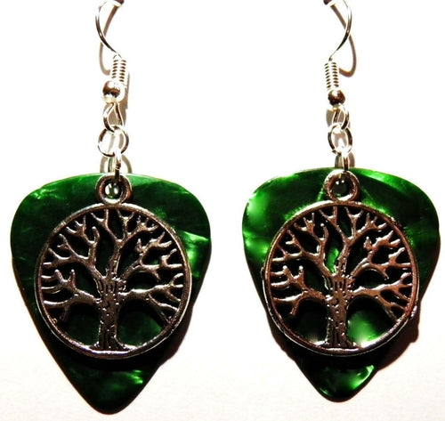 Handmade Guitar Pick Earrings | Tree of Life