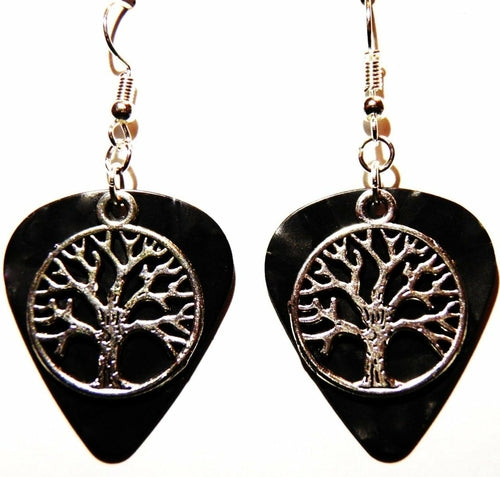 Handmade Guitar Pick Earrings | Tree of Life