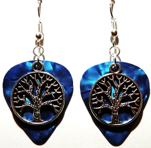 Handmade Guitar Pick Earrings | Tree of Life