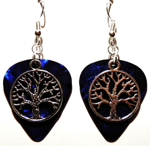 Handmade Guitar Pick Earrings | Tree of Life