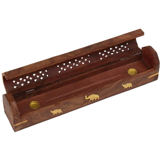 Incense Burner - Storage Wooden Box ~  elephant