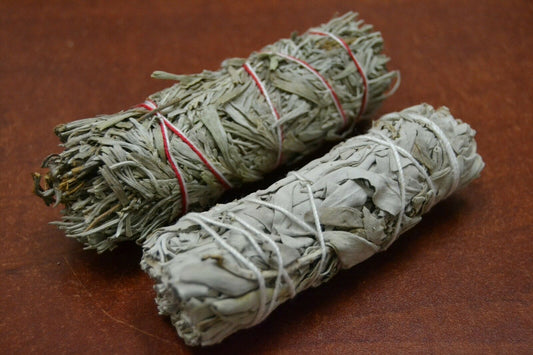 2 Pcs White & Desert Sage Bundle Smudge Incense 4 1/2"