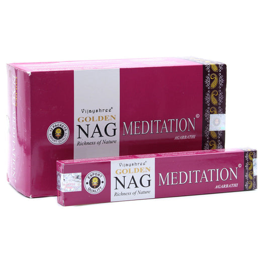 Meditation Golden Nag | Incense Sticks Joss 15g | Premium Scents |